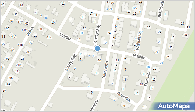 Biała Podlaska, Madler Wandy, 11, mapa Białej Podlaskiej