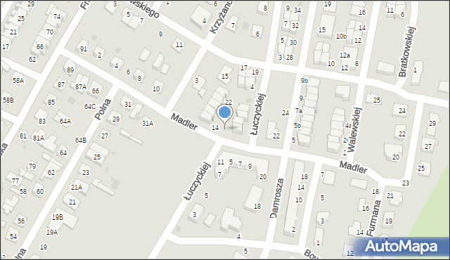 Biała Podlaska, Madler Wandy, 32, mapa Białej Podlaskiej