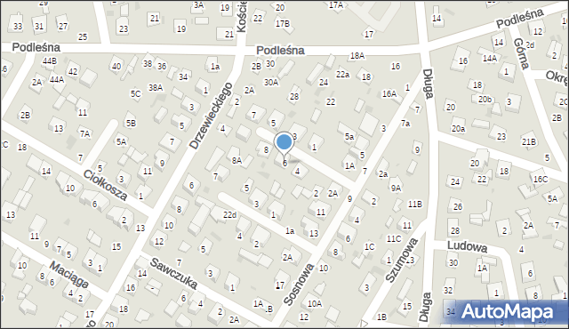 Biała Podlaska, Makuszyńskiego Kornela, 6, mapa Białej Podlaskiej