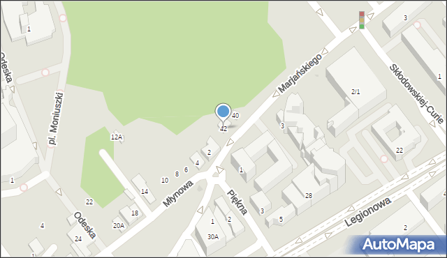 Białystok, Marjańskiego Józefa, 42, mapa Białegostoku