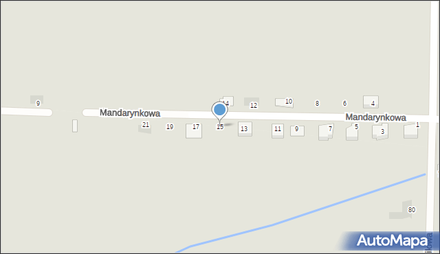 Białystok, Mandarynkowa, 15, mapa Białegostoku