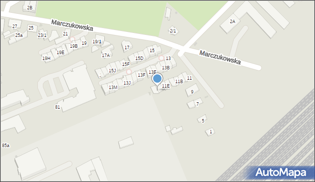 Białystok, Marczukowska, 11G, mapa Białegostoku