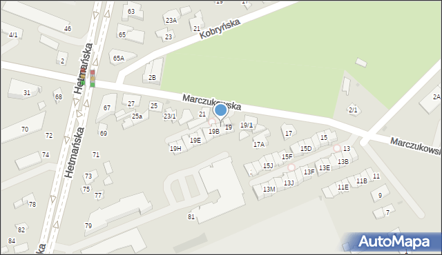 Białystok, Marczukowska, 19A, mapa Białegostoku