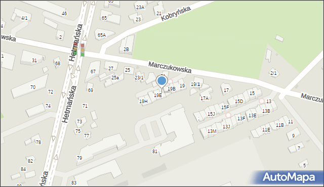 Białystok, Marczukowska, 19D, mapa Białegostoku