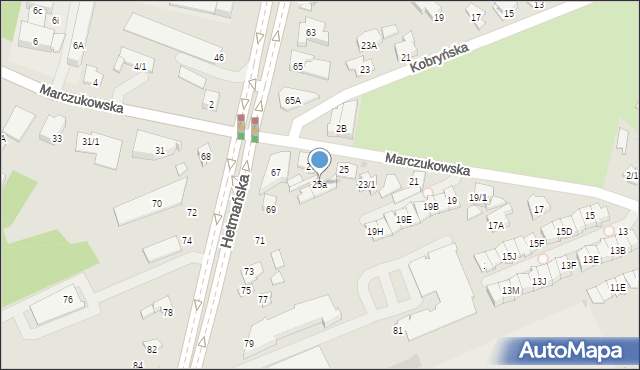 Białystok, Marczukowska, 25a, mapa Białegostoku