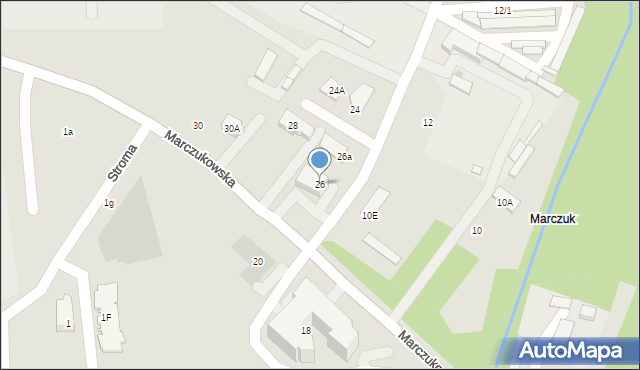 Białystok, Marczukowska, 26, mapa Białegostoku