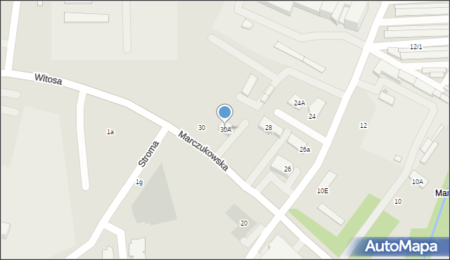 Białystok, Marczukowska, 30A, mapa Białegostoku