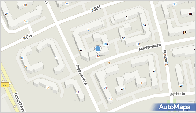 Białystok, Mackiewicza Józefa, 10, mapa Białegostoku
