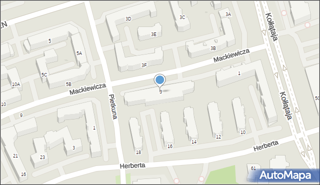 Białystok, Mackiewicza Józefa, 3, mapa Białegostoku