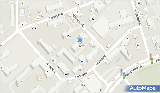 Białystok, Marmurowa, 3A, mapa Białegostoku