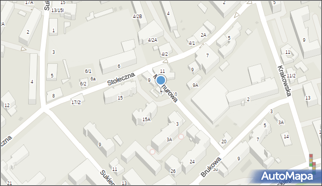 Białystok, Marmurowa, 7, mapa Białegostoku