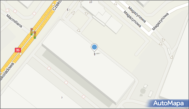 Bielany Wrocławskie, Magazynowa, 8, mapa Bielany Wrocławskie