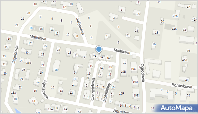 Bielany Wrocławskie, Malinowa, 5B, mapa Bielany Wrocławskie