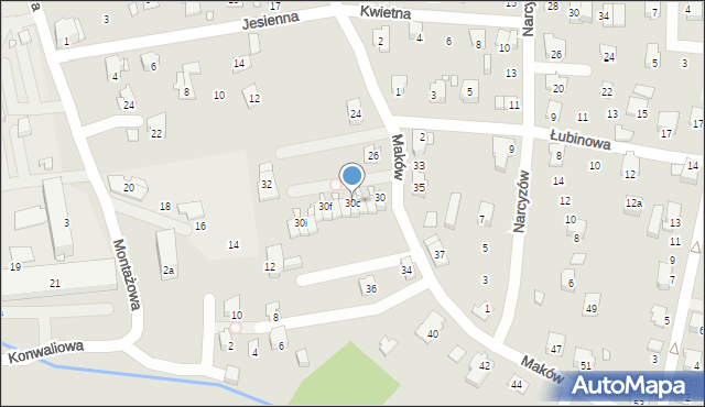 Bielsko-Biała, Maków, 30c, mapa Bielsko-Białej