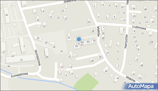 Bielsko-Biała, Maków, 30h, mapa Bielsko-Białej