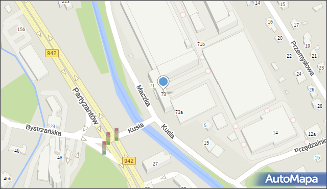 Bielsko-Biała, Maczka Stanisława, gen., 73, mapa Bielsko-Białej