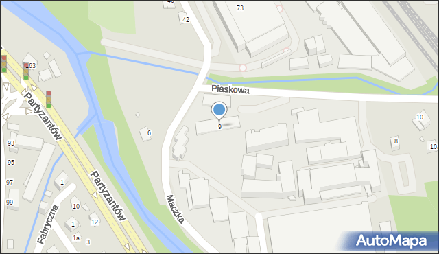 Bielsko-Biała, Maczka Stanisława, gen., 9, mapa Bielsko-Białej
