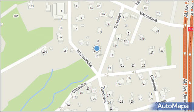 Bielsko-Biała, Mazowiecka, 11, mapa Bielsko-Białej