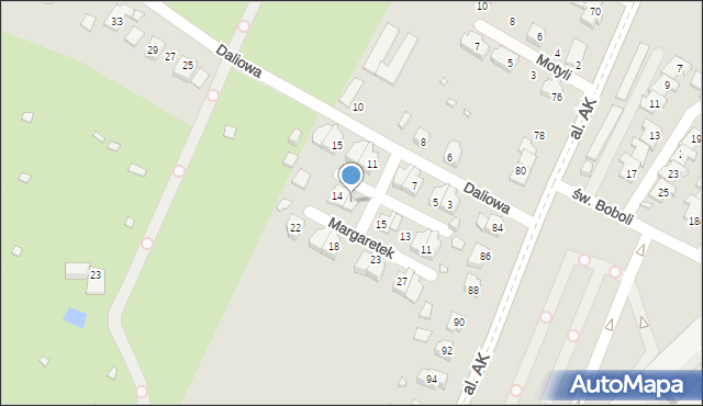 Bielsko-Biała, Margaretek, 16, mapa Bielsko-Białej