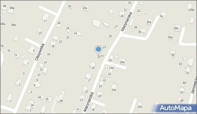 Bielsko-Biała, Marynarska, 21, mapa Bielsko-Białej