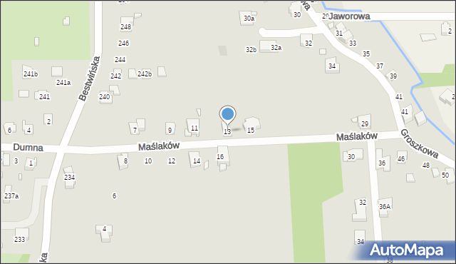 Bielsko-Biała, Maślaków, 13, mapa Bielsko-Białej