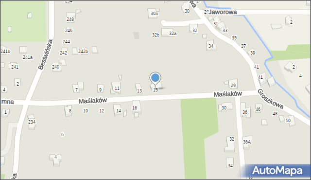 Bielsko-Biała, Maślaków, 15, mapa Bielsko-Białej