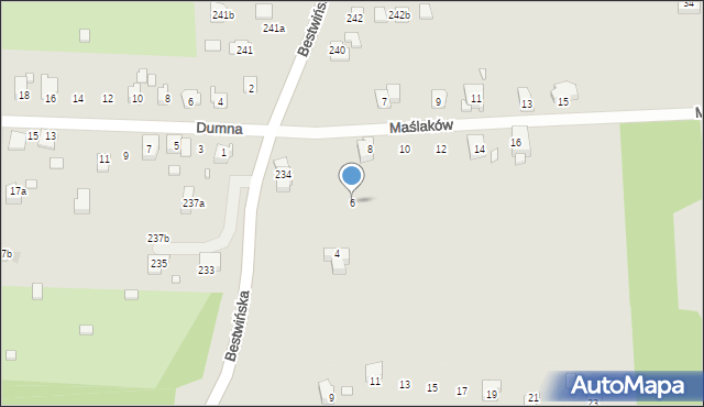 Bielsko-Biała, Maślaków, 6, mapa Bielsko-Białej