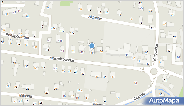 Bielsko-Biała, Mazańcowicka, 38, mapa Bielsko-Białej