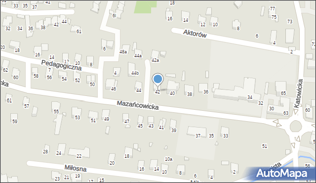 Bielsko-Biała, Mazańcowicka, 42, mapa Bielsko-Białej