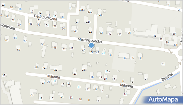 Bielsko-Biała, Mazańcowicka, 45, mapa Bielsko-Białej