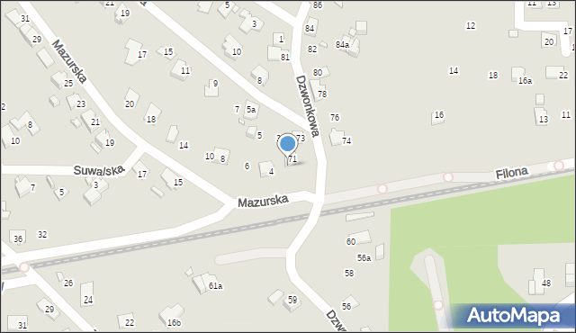 Bielsko-Biała, Mazurska, 2, mapa Bielsko-Białej