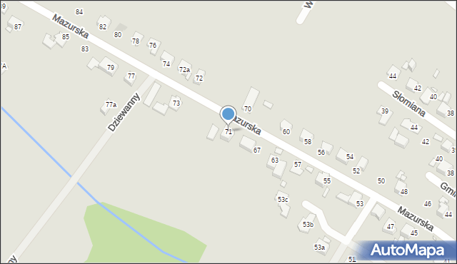 Bielsko-Biała, Mazurska, 71, mapa Bielsko-Białej