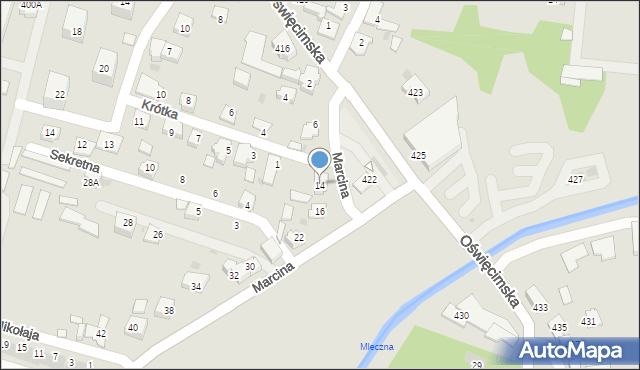 Bieruń, Marcina, 14, mapa Bieruń