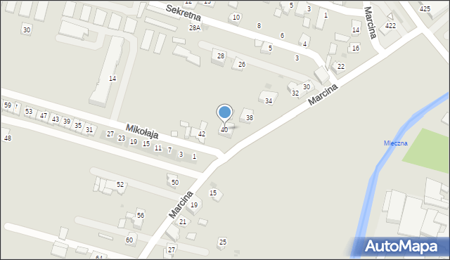 Bieruń, Marcina, 40, mapa Bieruń