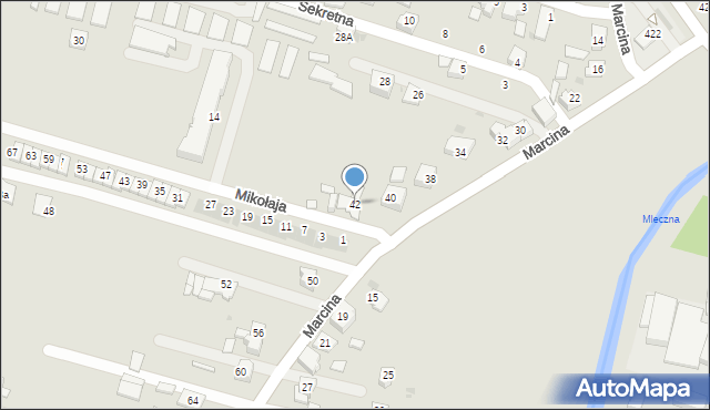 Bieruń, Marcina, 42, mapa Bieruń