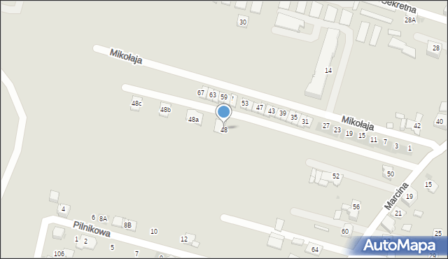 Bieruń, Marcina, 48, mapa Bieruń