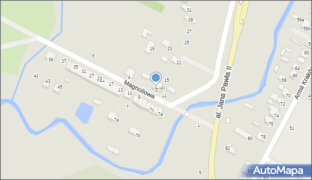 Biłgoraj, Magnoliowa, 2, mapa Biłgoraj