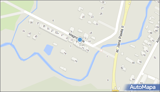 Biłgoraj, Magnoliowa, 9b, mapa Biłgoraj