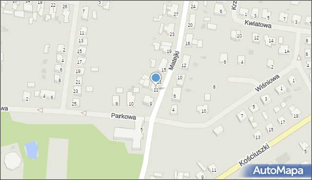 Biskupiec, Matejki Jana, 11, mapa Biskupiec