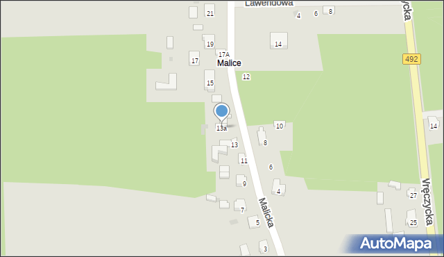Blachownia, Malicka, 13a, mapa Blachownia