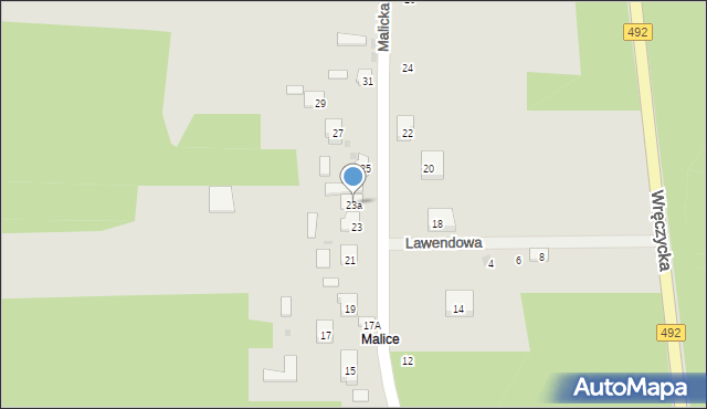 Blachownia, Malicka, 23a, mapa Blachownia