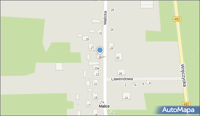 Blachownia, Malicka, 25, mapa Blachownia