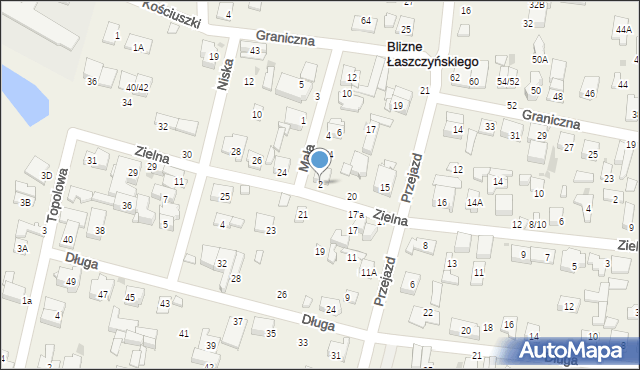 Blizne Łaszczyńskiego, Mała, 2, mapa Blizne Łaszczyńskiego