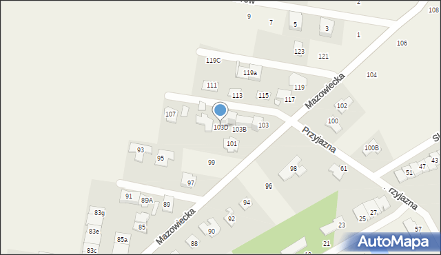 Bobrowiec, Mazowiecka, 103D, mapa Bobrowiec