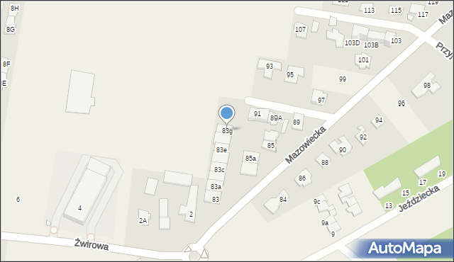 Bobrowiec, Mazowiecka, 83g, mapa Bobrowiec