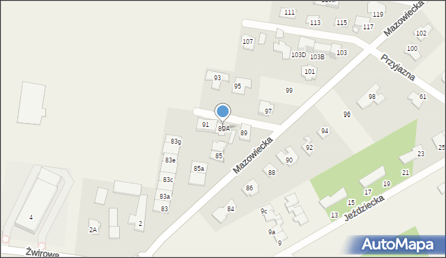 Bobrowiec, Mazowiecka, 89A, mapa Bobrowiec