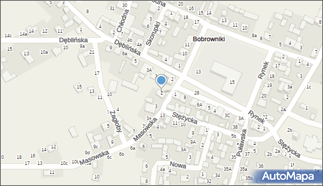 Bobrowniki, Masowska, 2, mapa Bobrowniki