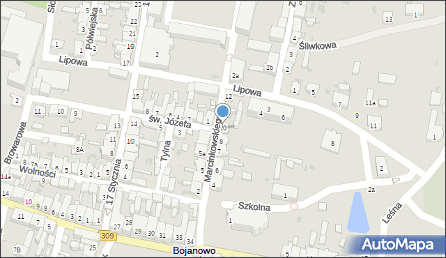Bojanowo, Marcinkowskiego, 10, mapa Bojanowo