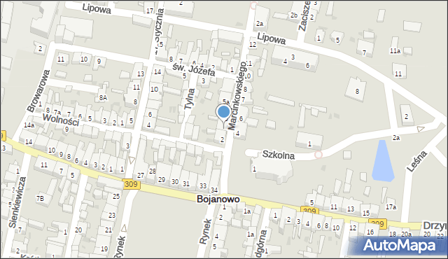 Bojanowo, Marcinkowskiego, 3, mapa Bojanowo