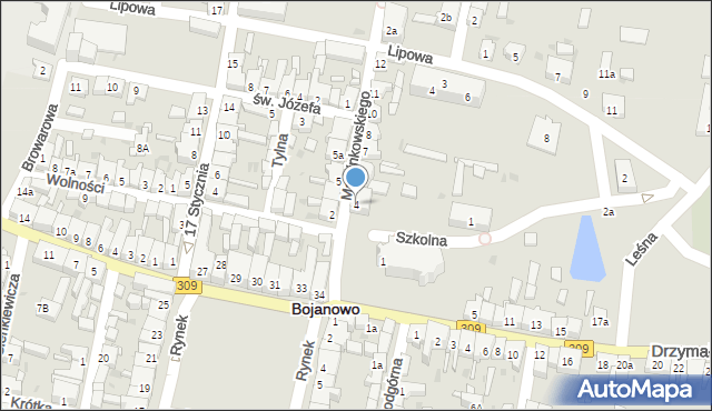 Bojanowo, Marcinkowskiego, 4, mapa Bojanowo